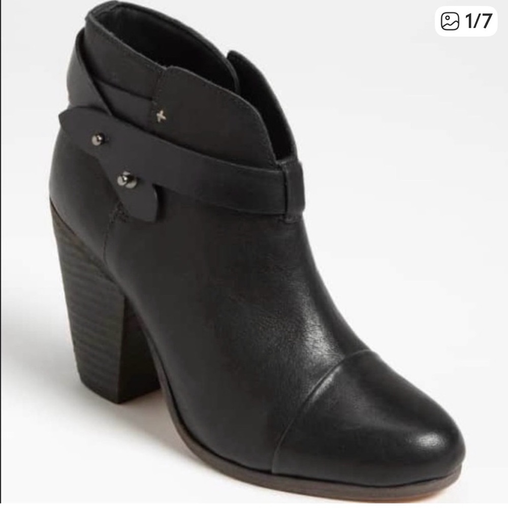 Rag & Bone Black Leather Ankle Booties